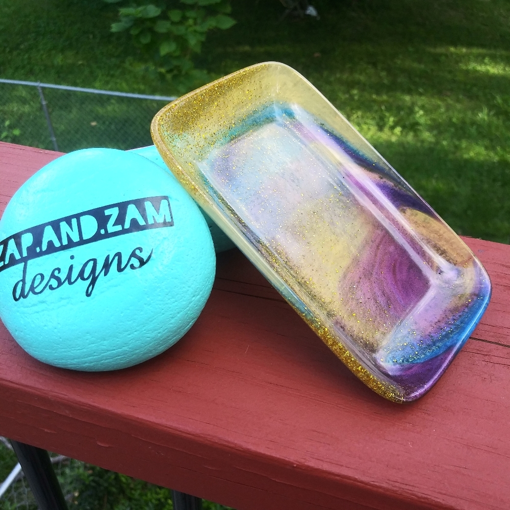 ✨SOLD✨Soap Dish Tray Resin Art Cute Mermaid Sparkly Beautiful Handmade Cute - Picture 11 of 15